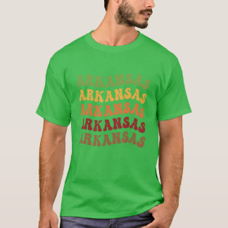 Arkansas Retro Vintager Wavy Text übersichtlich T-Shirt