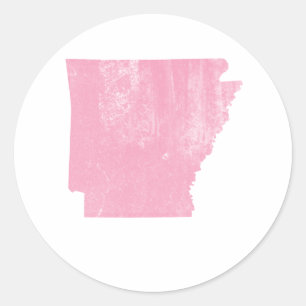 Arkansas rosa Vintager Grunge Runder Aufkleber