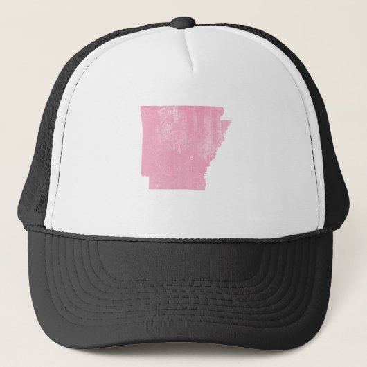 Arkansas rosa Vintager Grunge Truckerkappe (Vorderseite)