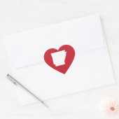 Arkansas Rot und Weiß Herz-Aufkleber (Umschlag)