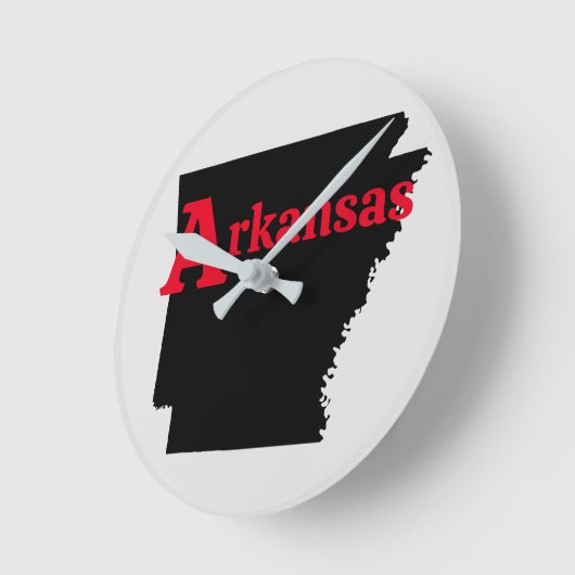 Arkansas roter Text Runde Wanduhr (Winkel)