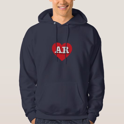 Arkansas Rotes Herz - I Liebe AR Hoodie (Vorderseite)