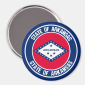 Arkansas RundEmblem Magnet (Vorderseite/Rückseite)