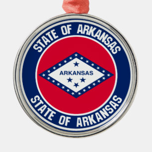 Arkansas RundEmblem Ornament Aus Metall