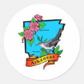 Arkansas Runder Aufkleber (Vorderseite)