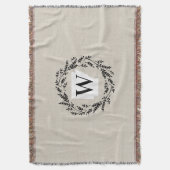 Arkansas Rustic Wreath Monogram Throw Blanket Decke (Vorderseite Vertikal)