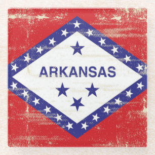 Arkansas-Schmutz Flagge Glasuntersetzer