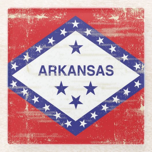 Arkansas-Schmutz Flagge Glasuntersetzer (Vorderseite)