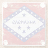 Arkansas-Schmutz Flagge Glasuntersetzer (Rückseite)