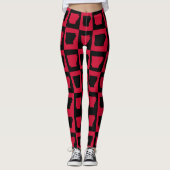 Arkansas Schwarz-Rot-Muster Leggings (Vorderseite)