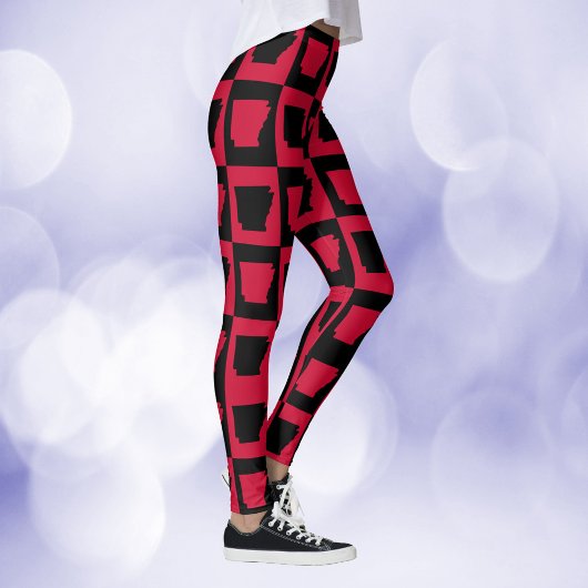 Arkansas Schwarz-Rot-Muster Leggings