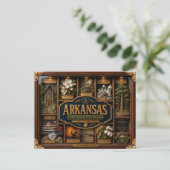 Arkansas Shadow Box 3D Figurine Staat Postkarte (Stehend Vorderseite)