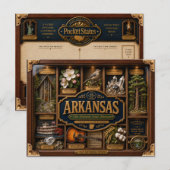 Arkansas Shadow Box 3D Figurine Staat Postkarte (Vorne/Hinten)