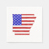 Arkansas Shaped American Flag Patriotic Paper Serviette (Vorderseite)