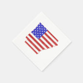 Arkansas Shaped American Flag Patriotic Paper Serviette (Ecke)