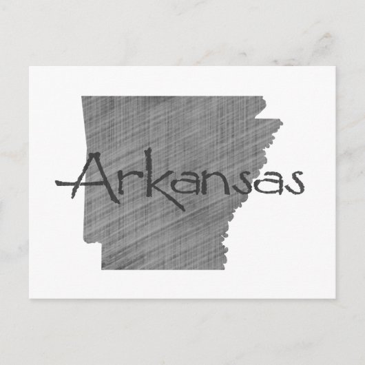Arkansas Shaped Vintag Gray Chalkboard Black Name Postkarte (Vorderseite)