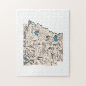 Arkansas Shaped Vintage Arkansan Picture Map Puzzle (Vertikal)