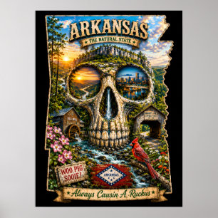 Arkansas-Skull-Kunstposter - State of Mind Poster