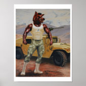 Arkansas Soldier Hog Razorback Militär Poster (Vorne)