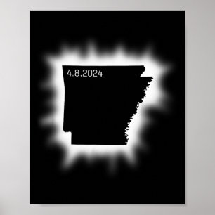 Arkansas Sonnenfinsternis 8. April 2024 Staatsumri Poster