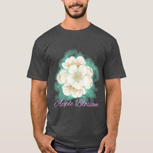 Arkansas Staat Apple Blossom Blume Watercolor Sti T-Shirt (Vorderseite)