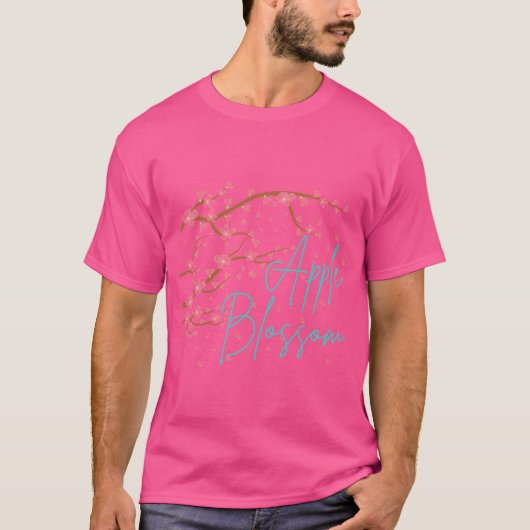 Arkansas Staat Apple Blossom Blume Watercolor Sti T-Shirt (Vorderseite)