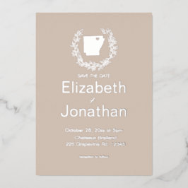 Arkansas Staat Hochzeit in Urlaubsort Folieneinladung