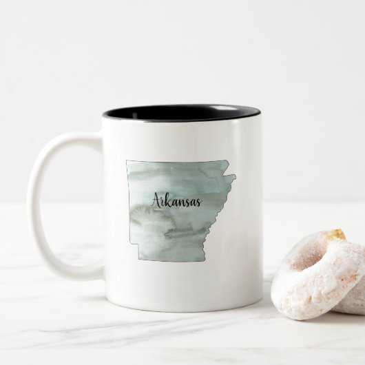 Arkansas Staat Illustration Zweifarbige Tasse (Mit Donut)