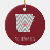 Arkansas-Staat-Karte mit benutzerdefiniertem Rotem Keramikornament (Vorne)
