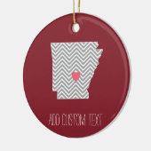 Arkansas-Staat-Karte mit benutzerdefiniertem Rotem Keramikornament (Links)