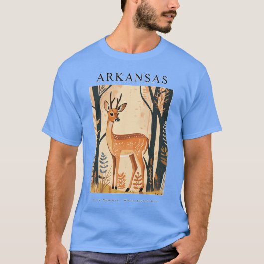 ARKANSAS-Staat Mammal Whitetails Hirsch T-Shirt (Vorderseite)