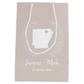 Arkansas Staat Map Hochzeit in Urlaubsort bevorzug Mittlere Geschenktüte (Rückseite)