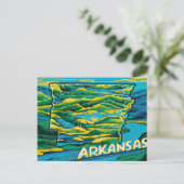 Arkansas Staat Map Malerei Postkarte (Stehend Vorderseite)