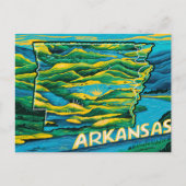 Arkansas Staat Map Malerei Postkarte (Vorderseite)