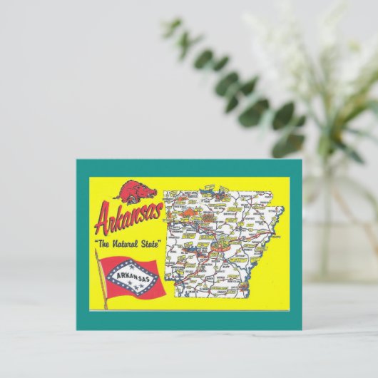 Arkansas Staat Map Postkarte (Stehend Vorderseite)