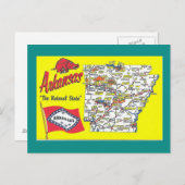 Arkansas Staat Map Postkarte (Vorne/Hinten)