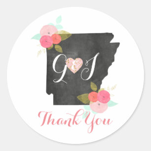 Arkansas Staat Monogram Gastgeschenk Hochzeit Viel Runder Aufkleber