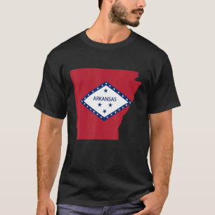 Arkansas Staat Shape Flag T-Shirt