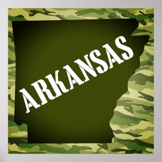 Arkansas Staat Silhouette Camouflage Poster (Vorne)