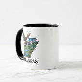 Arkansas Staat Tattoo Style Adlergebirge Tasse (Vorderseite Links)