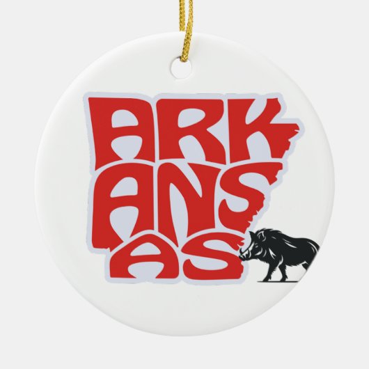 Arkansas Staat Weihnachtsbaum Keramik Ornament (Vorne)