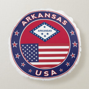 Arkansas, Staaten der USA Rundes Kissen