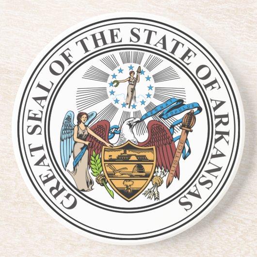 Arkansas-Staats-Siegel-Untersetzer Sandstein Untersetzer (Vorne)