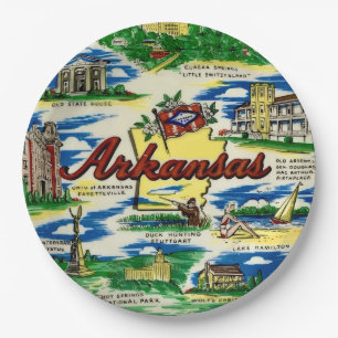 Arkansas Staatstischplatten Pappteller