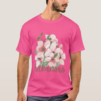 Arkansas State Apfelblüten-Blumen-Aquarell-Sti T-Shirt