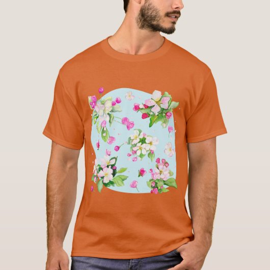 Arkansas State Apple Blossom Flower Watercolor Sti T-Shirt (Vorderseite)