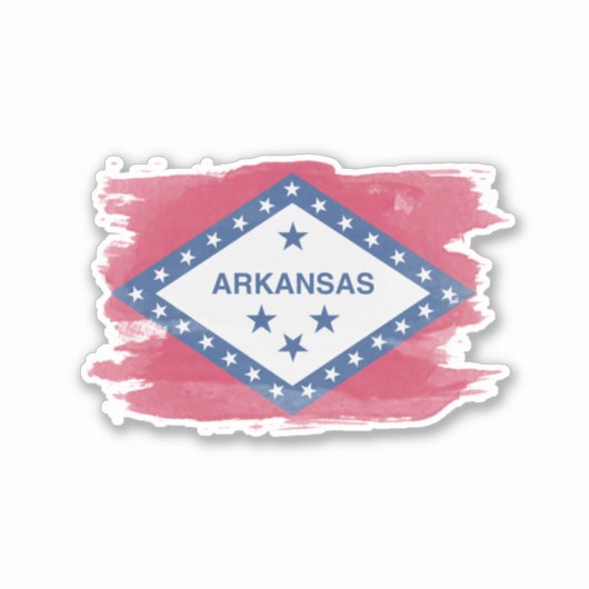 Arkansas state flag brush stroke, Arkansas Aufkleber (Vorderseite)
