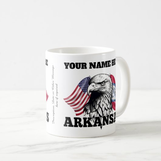 ⭐ Arkansas State Flag Custom Design Kaffeetasse (VorderseiteRechts)