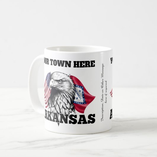 ⭐ Arkansas State Flag Custom Design Kaffeetasse (Vorderseite Links)