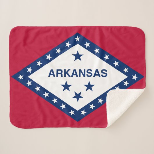 Arkansas State Flag Print Patriotic Sherpadecke (Vorderseite (Horizontal))